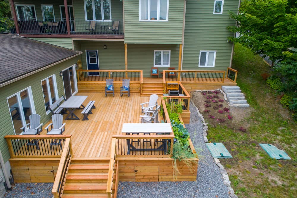 Real residential deck photographed by Point3D Commercial Imaging; stock inspiration